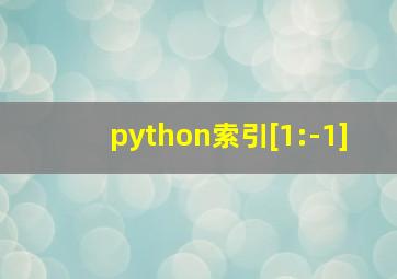 python索引[1:-1]